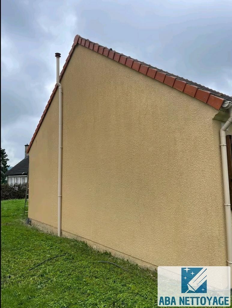 Le même mur de façade après nettoyage